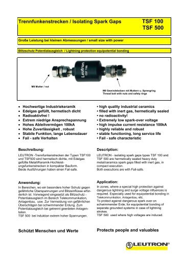 TSF 100 TSF 500 - Leutron GmbH