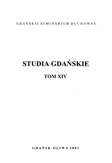 Studia GdaÅ„skie Tom XIV