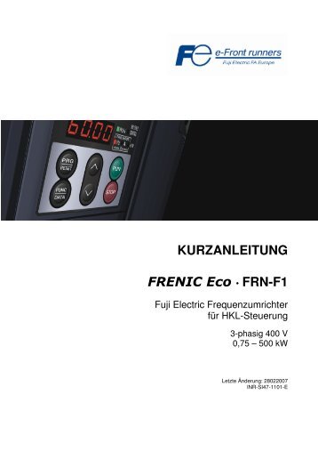 KURZANLEITUNG FRENIC Eco . FRN-F1 - Zarden.de