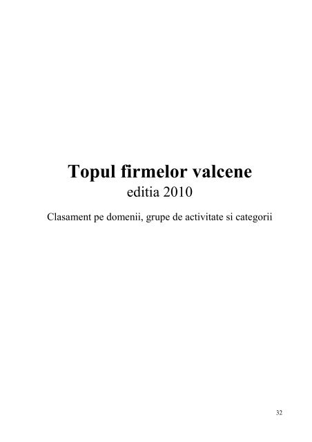 Topul firmelor valcene - Camera de Comert si Industrie Valcea