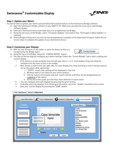 How to Customize my Swimsense Display - Finis