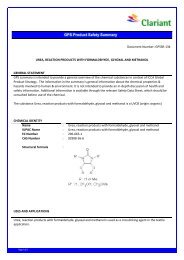 GPS SUMMARY REPORT 134 UREA-FORMALDEHYDE ... - Clariant