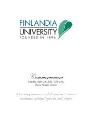 Download the 2013 Commencement program here. - Finlandia ...