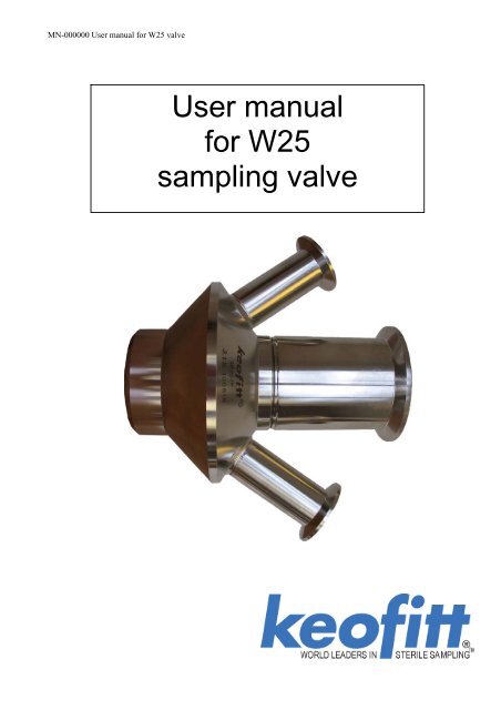 User manual for W25 sampling valve - Keofitt