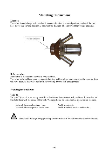 User manual for W25 sampling valve - Keofitt