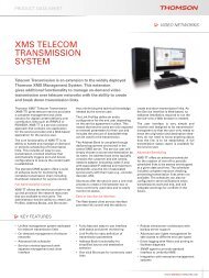 XMS TELECOM TRANSMISSION SYSTEM - Thomson Video Networks