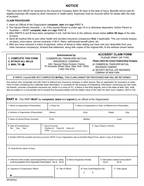 Claim Form - Risk Management