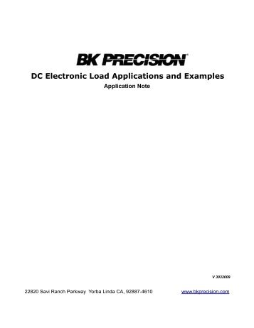 DC Electronic Load Applications and Examples - BK Precision