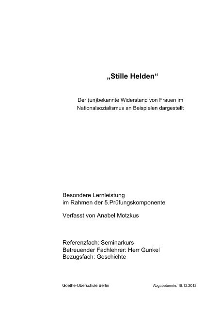 Anabel Motzkus: Stille Helden - reliberlin