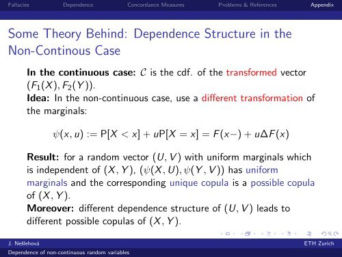 Dependence of non-continuous random variables