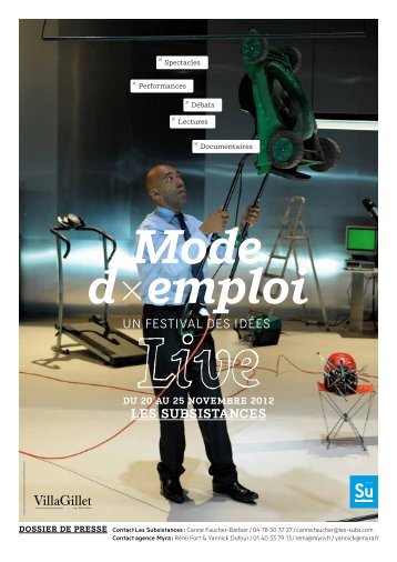 Dossier de presse Mode d'emploi - Les Subsistances