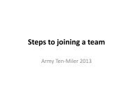 Steps to joining a team - Army Ten-Miler