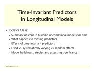 Time-Invariant Predictors in Longitudinal Models