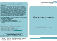 While you are in isolation - patient information leaflet