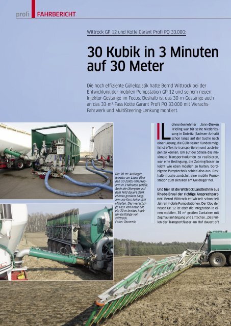 Profi - 30 Kubik in 3 Minuten auf 30 Meter - Wittrock-Landtechnik