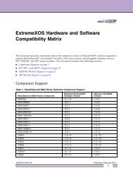 ExtremeXOS Hardware and Software ... - Extreme Networks