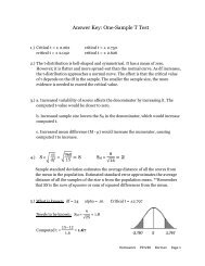Answer Key: One-Sample T Test