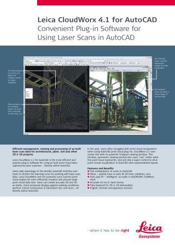 Leica CloudWorx 4.1 for AutoCAD Convenient Plug-in Software for ...