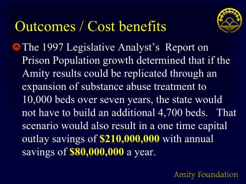 The Amity In-Prison and Post-Prison Therapeutic Community (TC ...