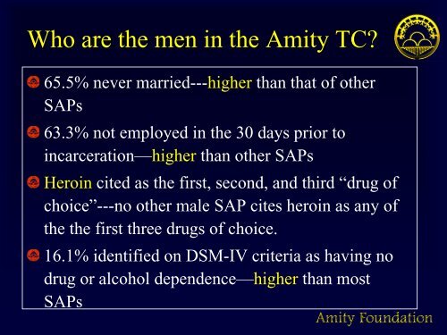 The Amity In-Prison and Post-Prison Therapeutic Community (TC ...