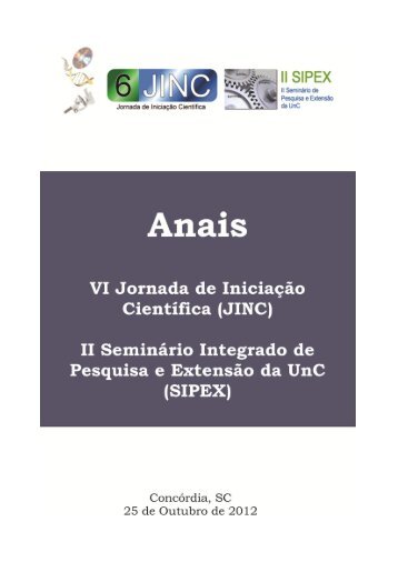 Anais da VI Jornada de IniciaÃ§Ã£o CientÃ­fica (JINC) - Embrapa ...