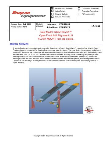 QUAD-RACKâ¢ Open Front 14K Alignment Lift FLUSH MOUNT rear ...