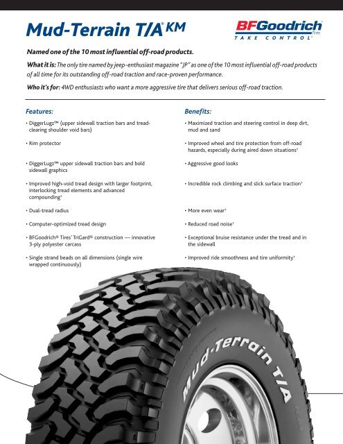 BFGoodrich Mud Terrain T/A KM Specifications - Mr. Tire