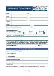 MASTERS THESIS APPLICATION FORM
