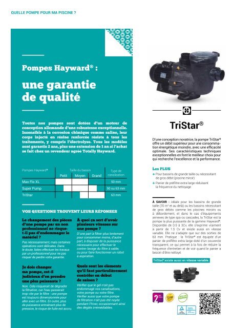 TÃ©lÃ©chargez le guide en version pdf - Hayward Pool Europe