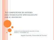 Le competenze di sistema dell'insegnante per il sostegno