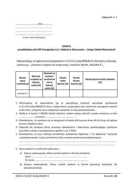 SIWZ (pdf 486kb) - PKP Energetyka