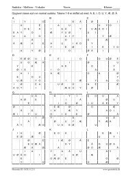 Sudoku - Mellem - Vokaler Navn: Klasse - GratisSkole.dk