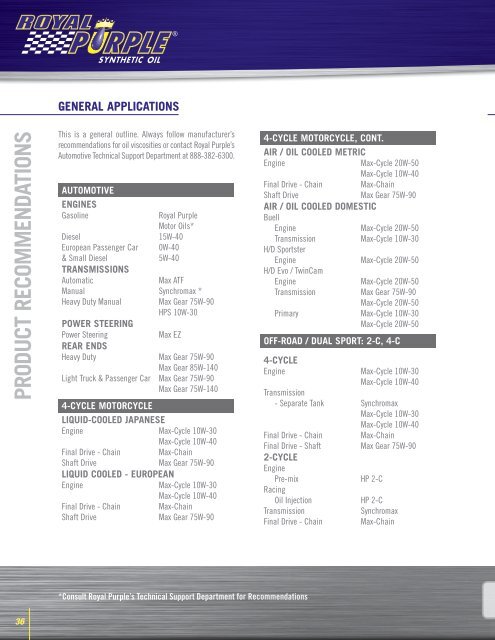 CONSUMER PRODUCT CATALOG 2013 - Royal Purple