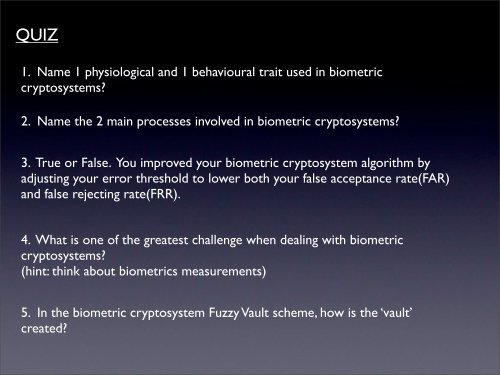 Biometric Cryptography