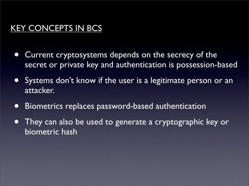 Biometric Cryptography