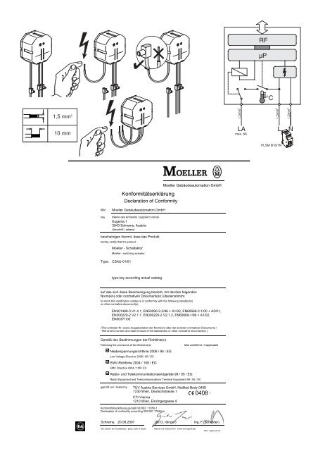 Xcomfort CSAU-01/01 868,3 MHz ca. 60-90% ca. 80-95 ... - Moeller