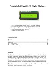 NetMedia 2x16 Serial LCD Display Module - BasicX