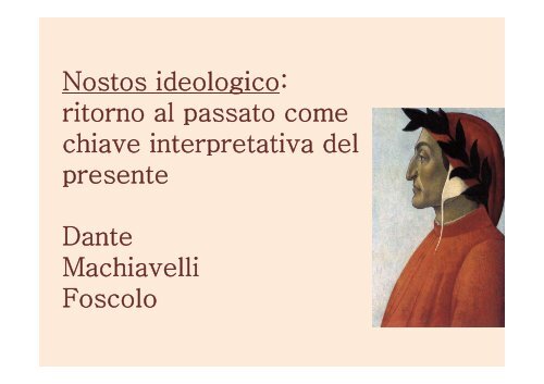 Il tema del nostos nella letteratura italiana da ... - Lettere e filosofia