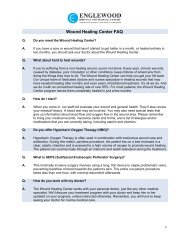 Wound Healing Center FAQ - Englewood Hospital and Medical Center