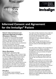 Informed Consent and Agreement for the Invisalign® Patient