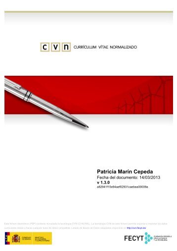 CVN - Patricia Marín Cepeda - Posgrados - Universidad de Valladolid