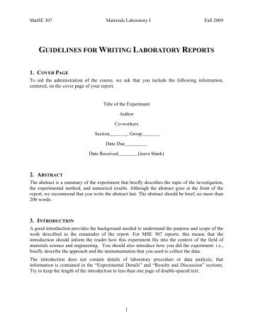 Guide to writing lab reports