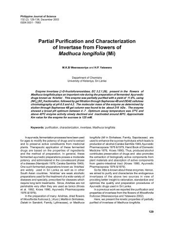 Partial Purification and Characterization of Invertase - Philippine ...