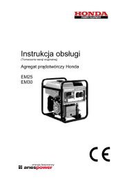 Instrukcja obsÃ…Â‚ugi agregatu Honda EM 30 - pdf [2.49 MB] - Wobis