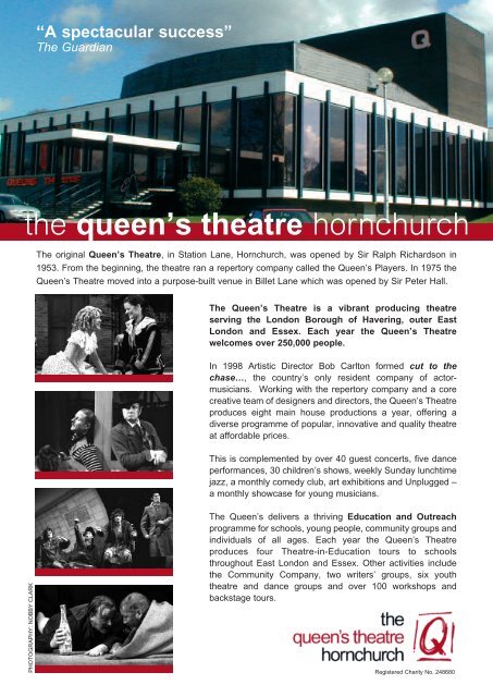 22 August - 13 September - The Queen's Theatre