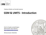 GSM - UMTS - Lehrstuhl für Mobile und Verteilte Systeme