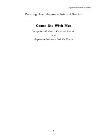 Come Die With Me - suicide pacts in Japan - AMIC