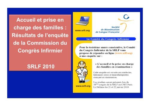 Accueil et prise en charge des familles : RÃ©sultats de l ... - SRLF