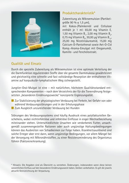 Jungtier-Oral- Mulgat VeyFo® - Veyx-Pharma GmbH