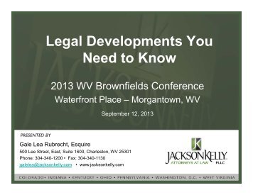 Legal Developments You Need to Know - Jackson Kelly PLLC